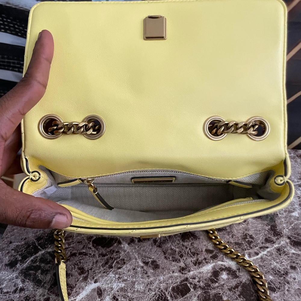 Tory Burch Gold and Yellow Quilted Mini Bag - Picture 4 of 8